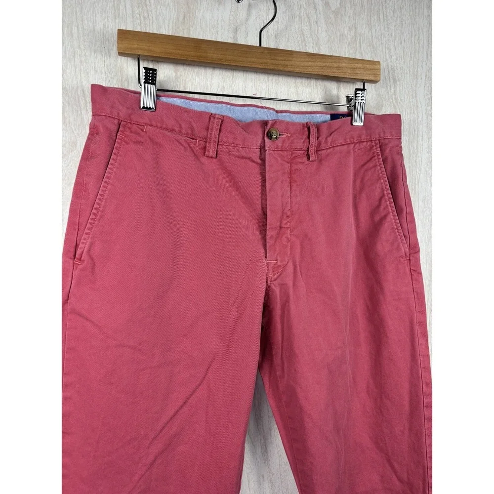 Polo Ralph Lauren The Polo Chino Pants Mens 32x30 Salmon Pink Stretch Straight‎